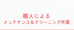 職人によるメンテナンス＆クリーニング作業